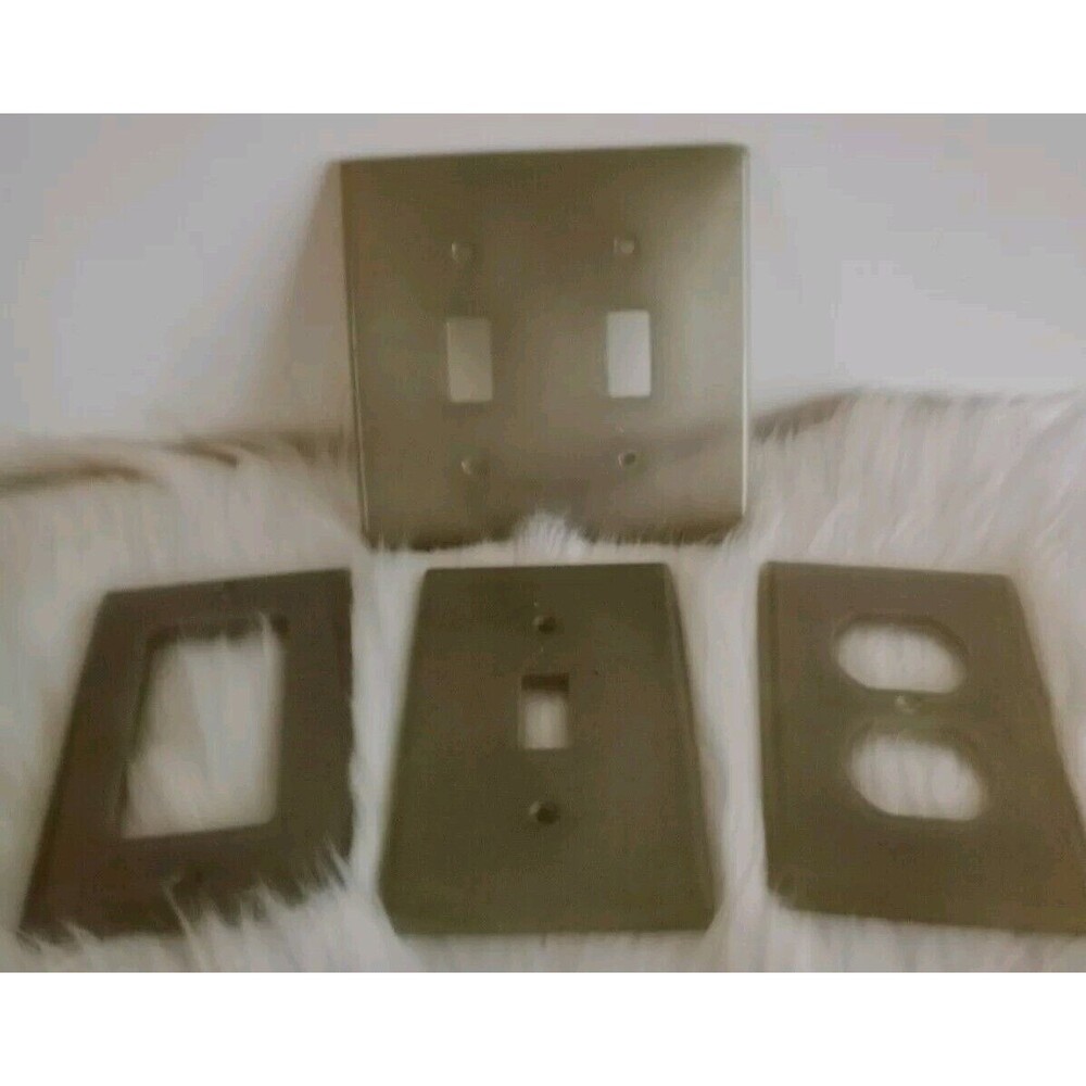 Homemade Light Switches and Plug In Plates Set Gray Shimmer Home Decor New
